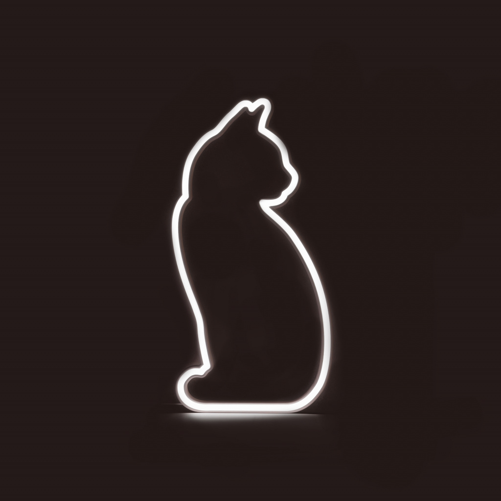 Mustard Cat Light - LED neon zittende katten lamp