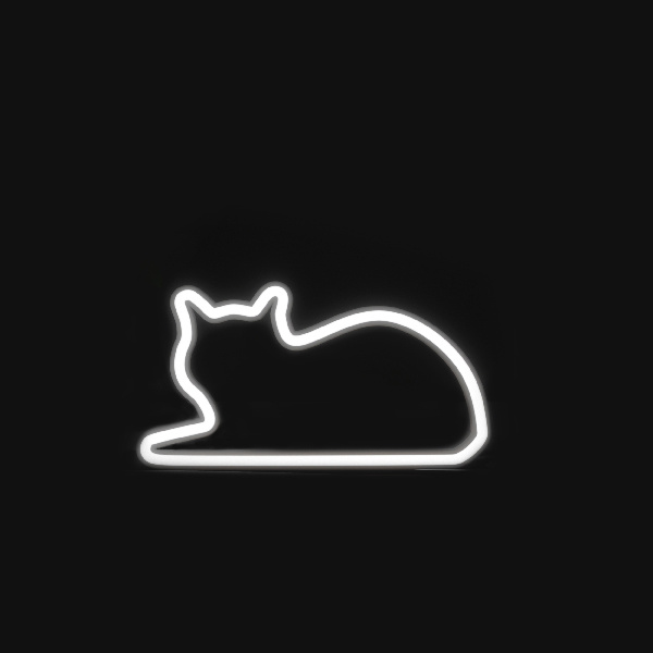 Mustard Cat Light - LED neon liggende katten lamp