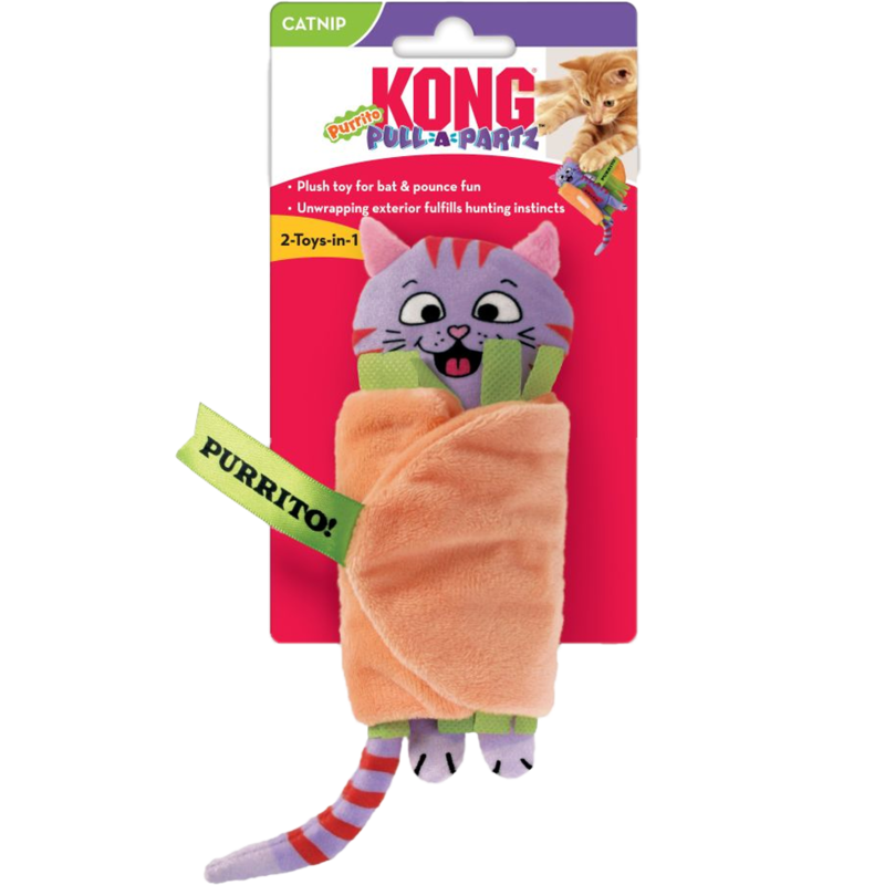 Kong Pull-A-Partz Purrito twee speeltjes in een