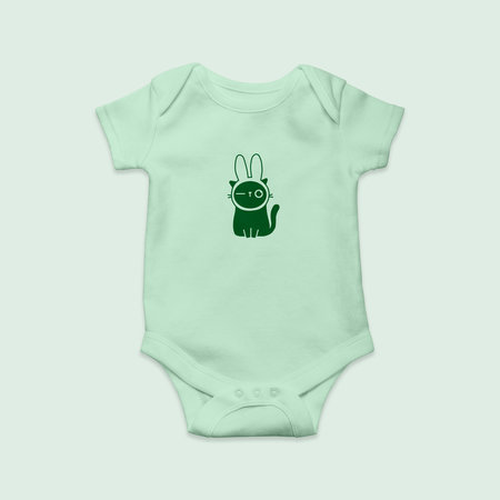 Kat & Romper Kat knipoog / mintgroen