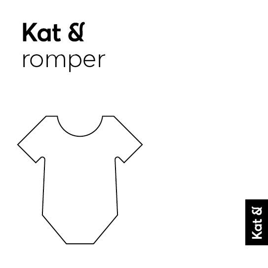 Kat & Romper met knipogende kat met konijnenoren  / mintgroen