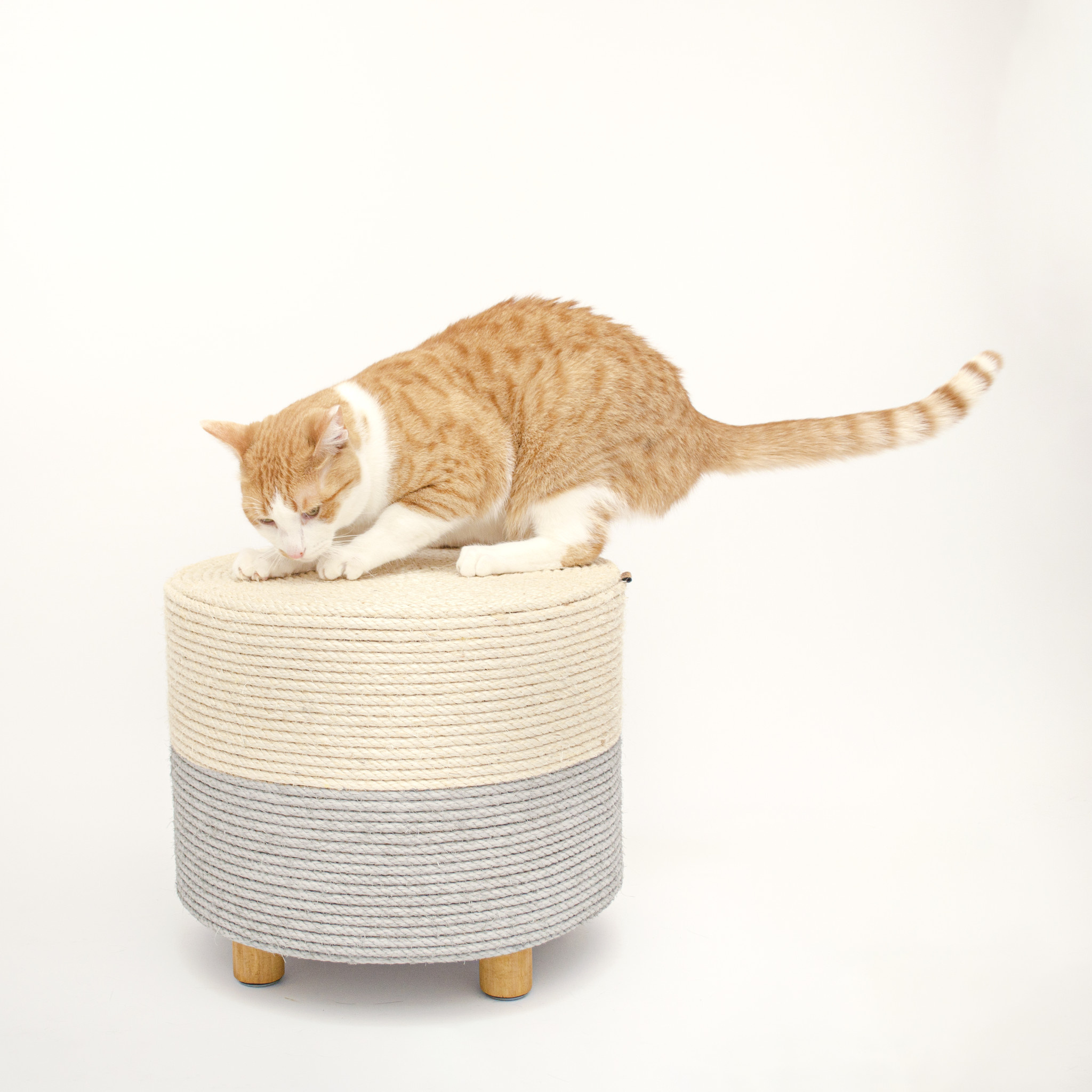 Kat & Krabpoef naturel / grijs - duurzaam & handgemaakt