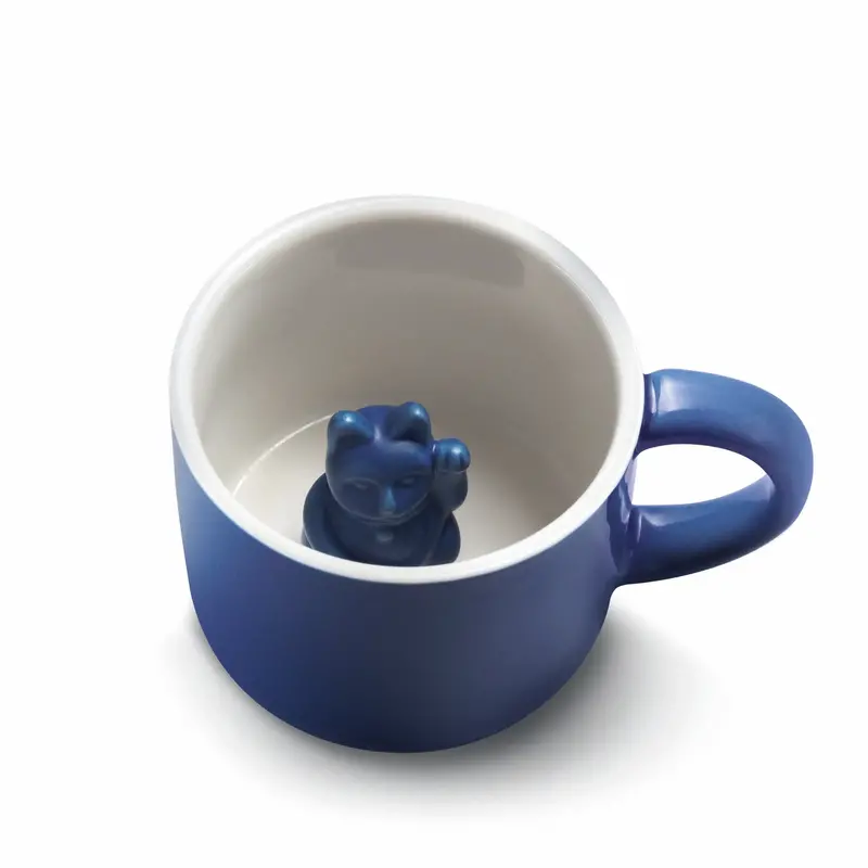 Maneki Neko Lucky Mug – Dark Blue