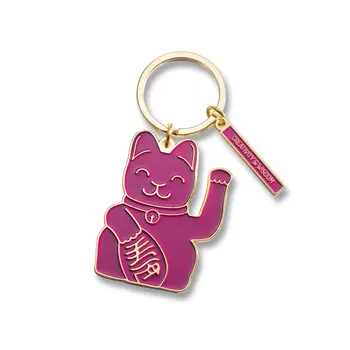 Maneki Neko Keyring | Purple