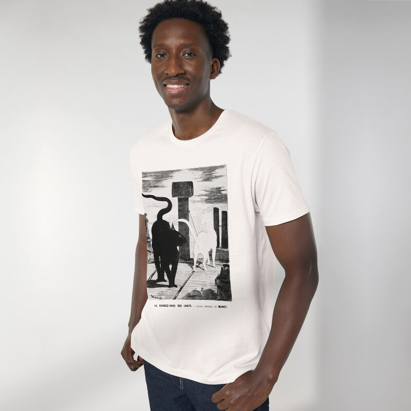 Kat & T-shirt met print 'Le Rendez-vous des chats' van Manet