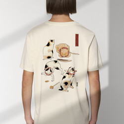 Kat & T-shirt met Japanse kattenprint / unisex
