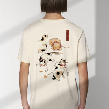 Kat & T-shirt met Japanse kattenprint / unisex