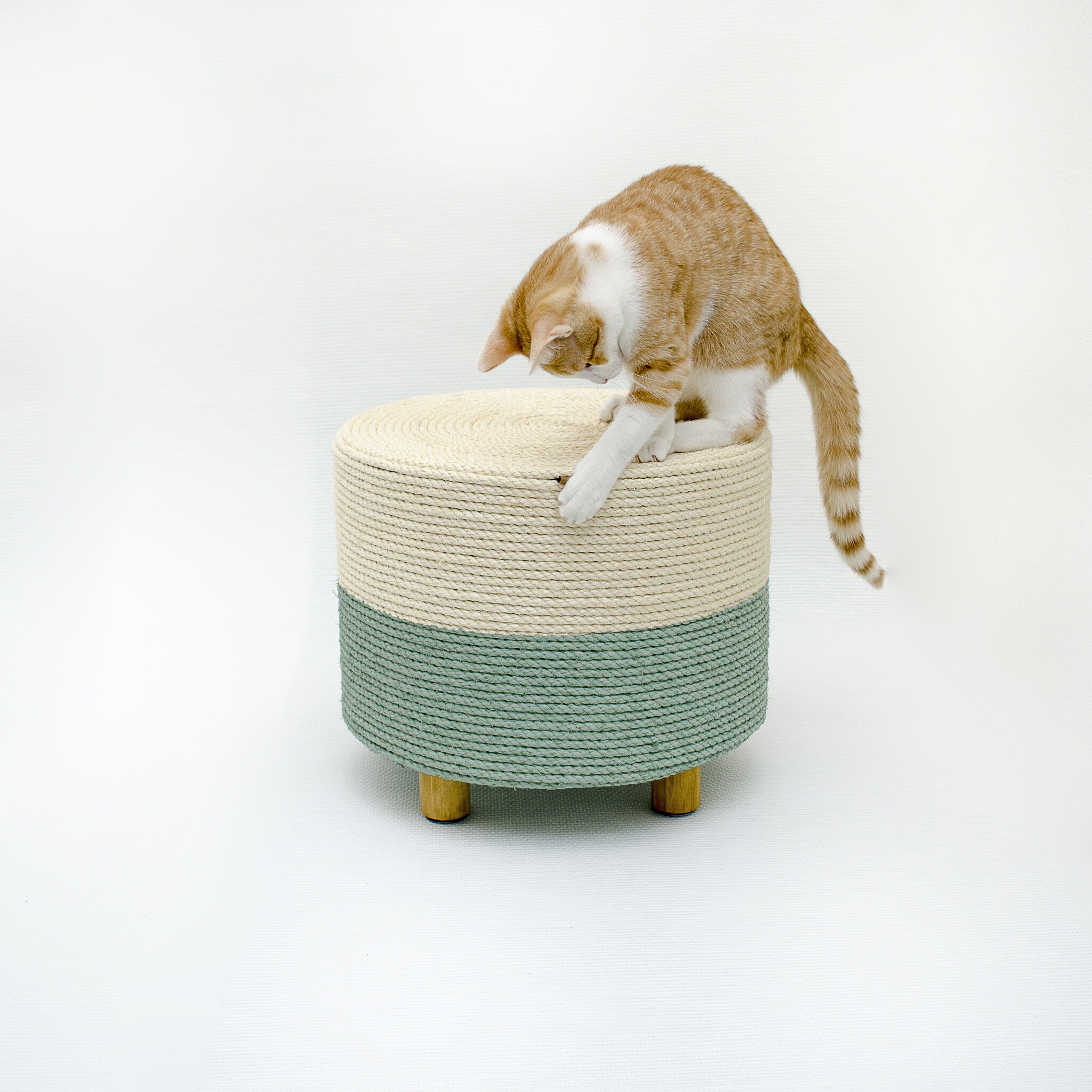 Kat & Krabpoef naturel / groen - duurzaam & handgemaakt