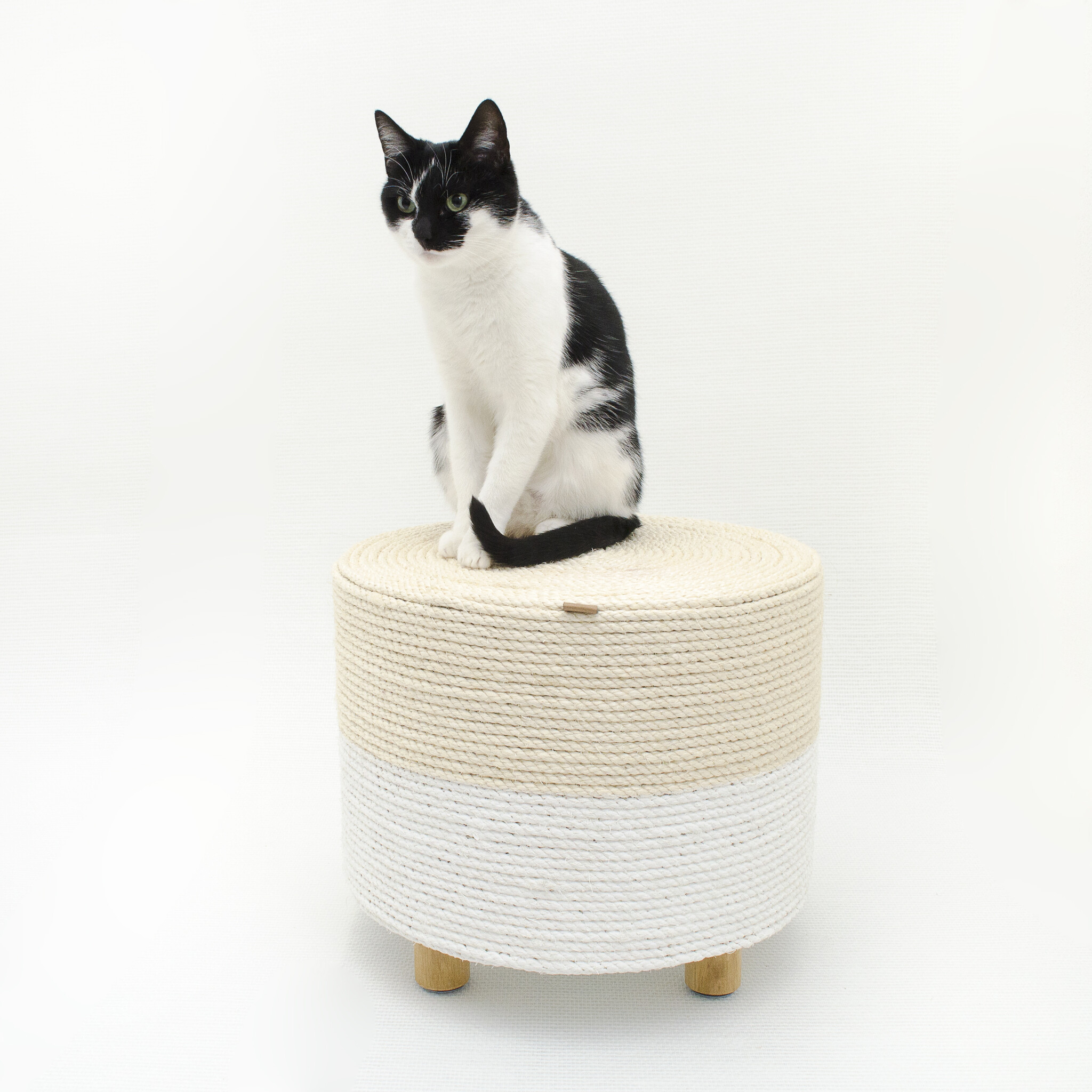 Kat & Krabpoef naturel / wit - duurzaam & handgemaakt