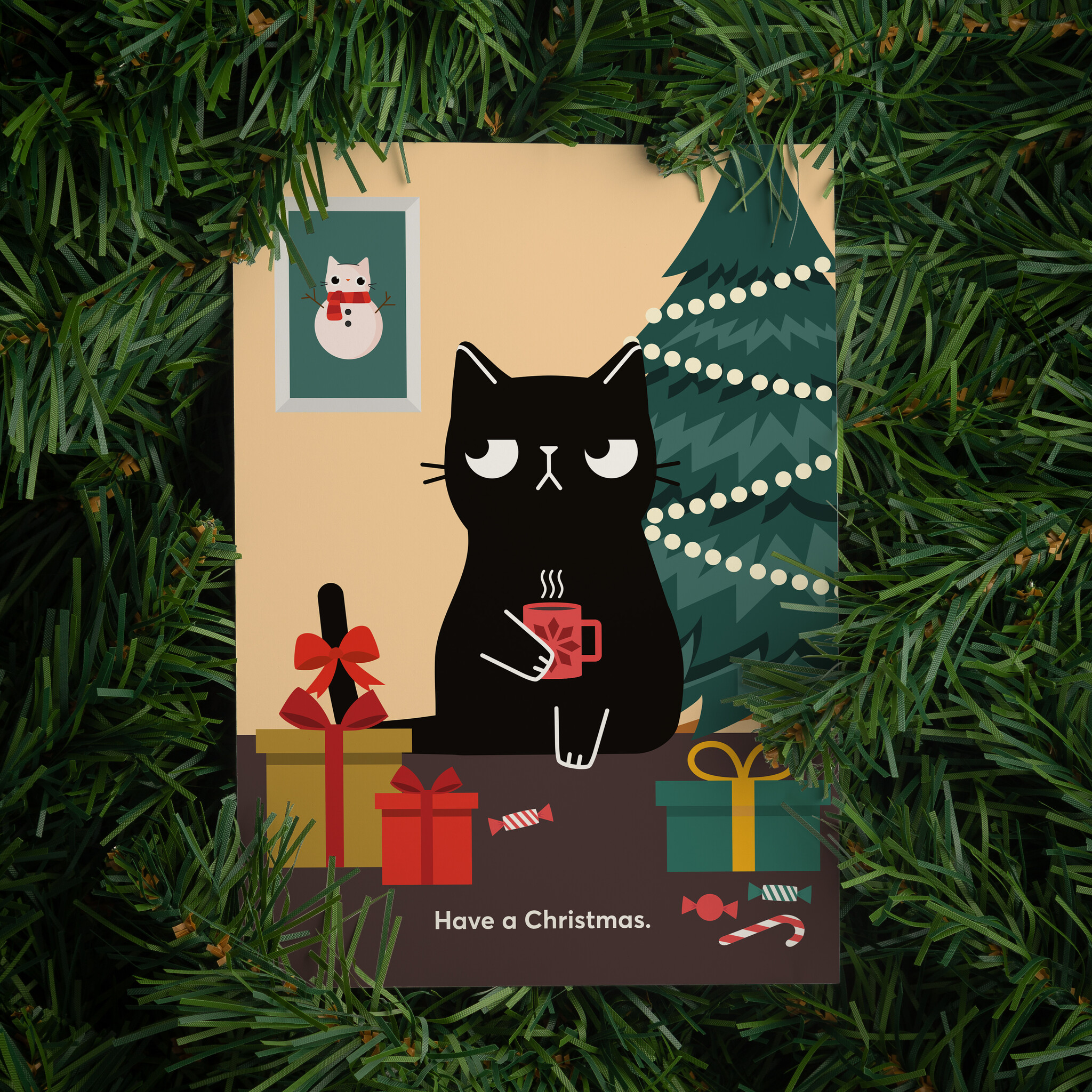 Kat & Kerstkaarten met een vleugje kattenkwaad