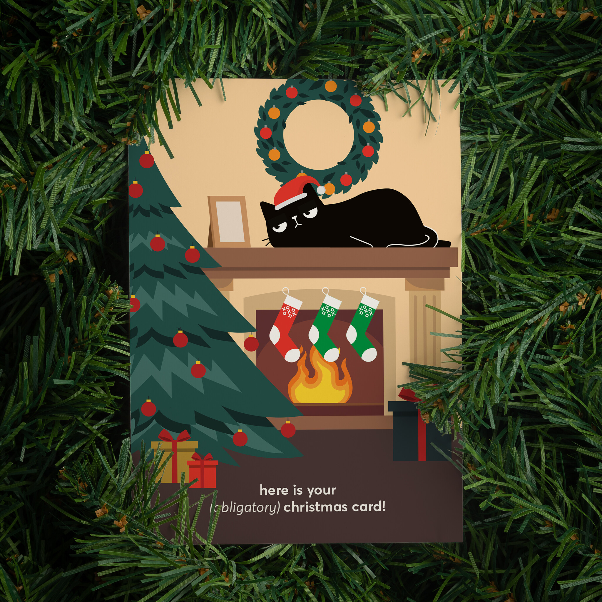 Kat & Kerstkaarten met een vleugje kattenkwaad