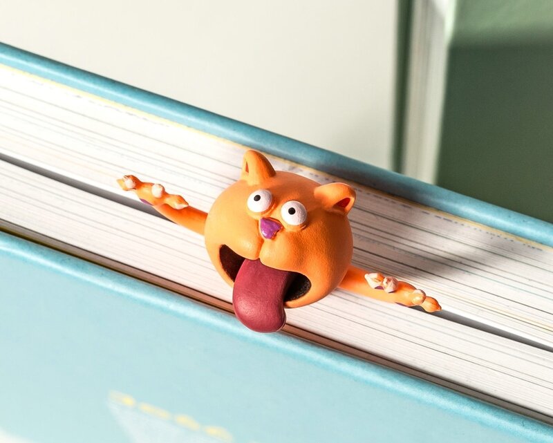 3D boekenlegger - oranje kat
