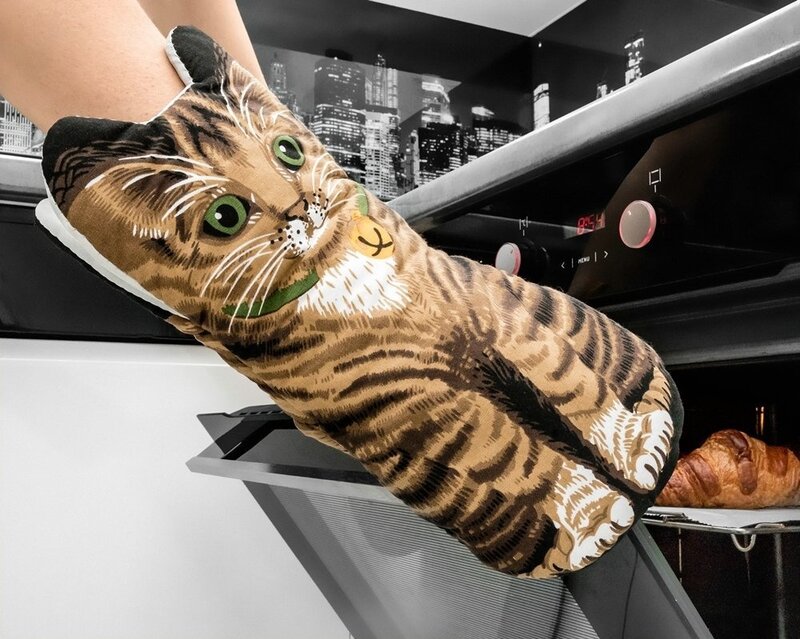Keukenhandschoenen kat