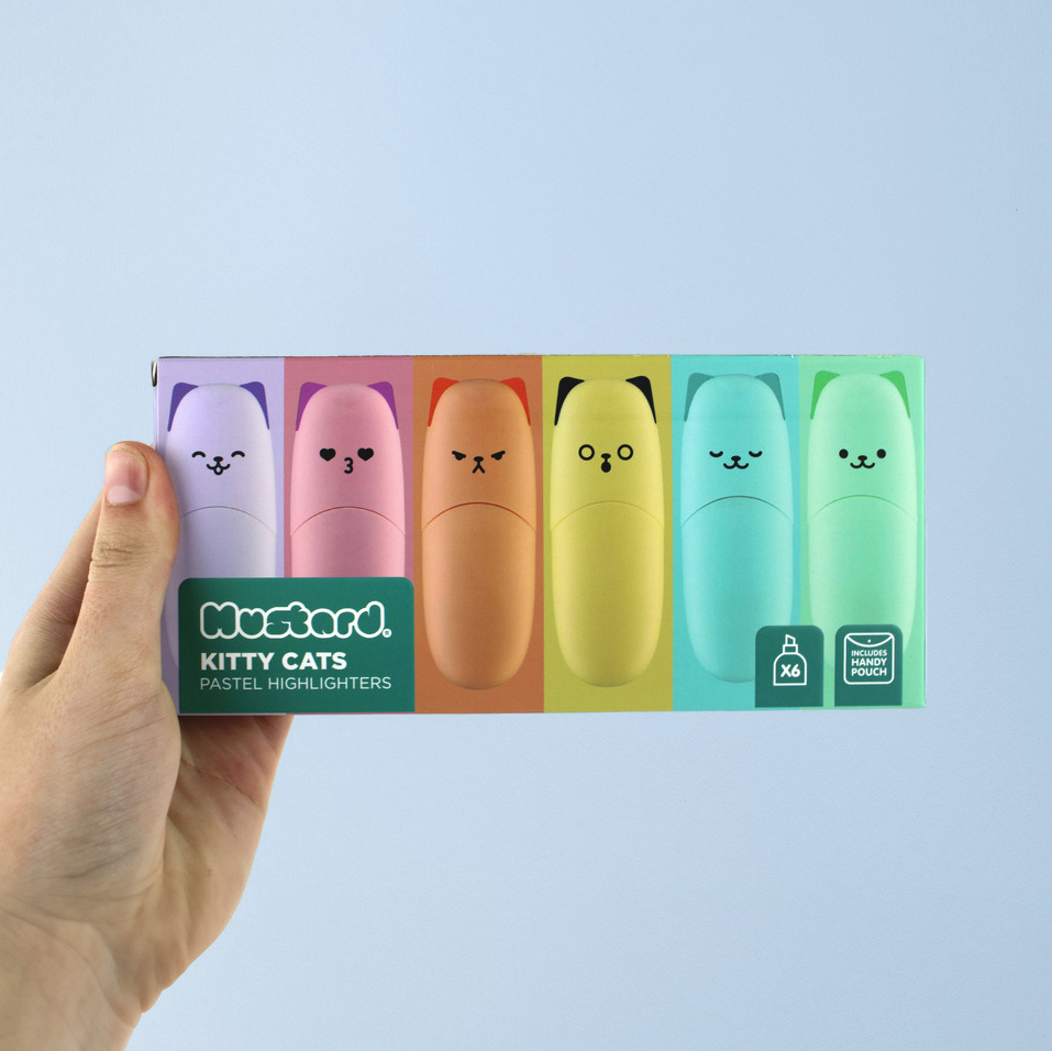 Mustard Set van 6 gekleurde markeerstiften