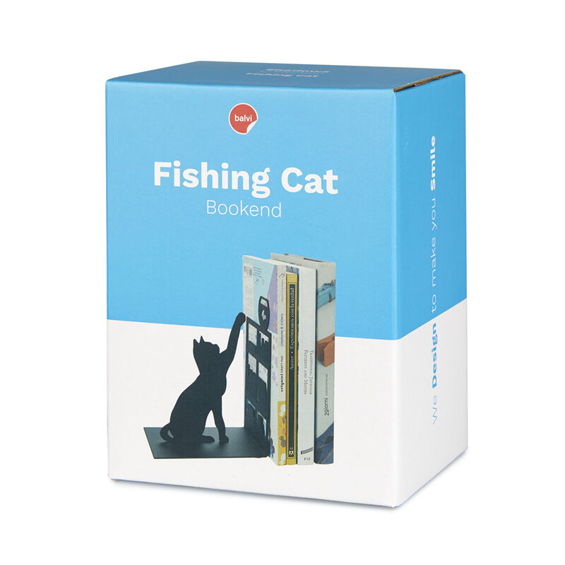 Balvi Balvi boekensteun Fishing Cat black / metal