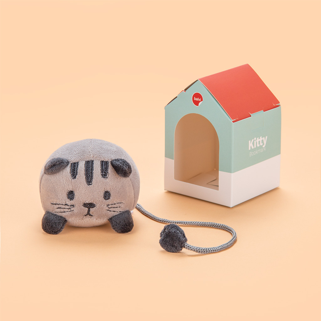 Balvi Balvi boekenlegger fluffy kitty - grijs polyester