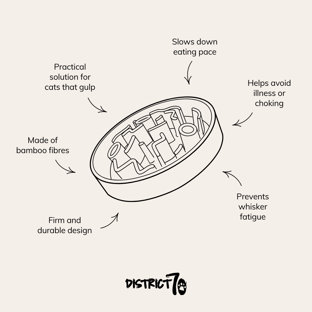 District 70 District 70 - Bamboo Cat Slow Feeder Beige Ø13,5 cm
