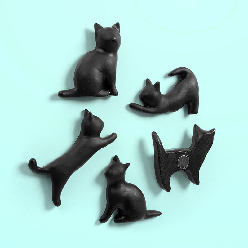 Trendform Vijf zwarte katten magneten