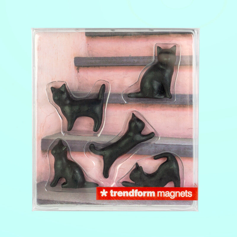 Trendform Vijf zwarte katten magneten