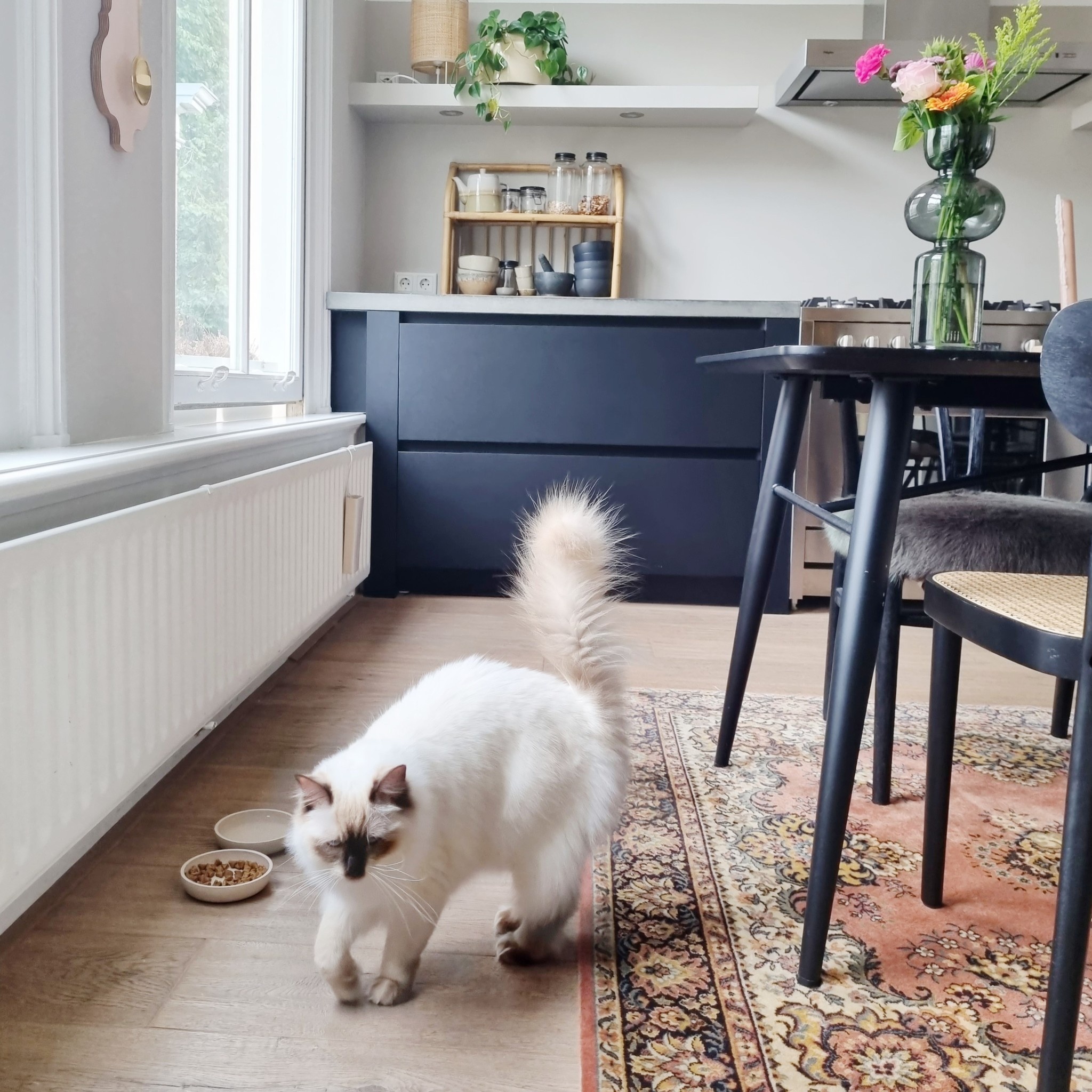 District 70 District 70 - Bamboo Kattenvoerbak Beige Ø12 cm