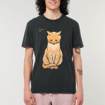 Kat & T-shirt met oranje kattenprint