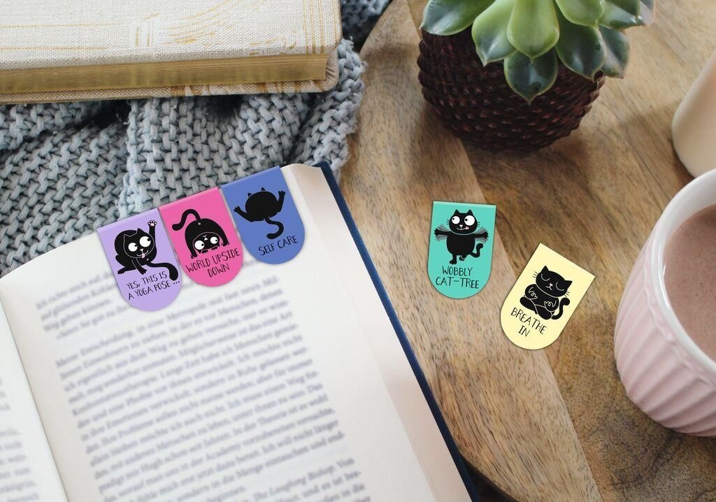 Ed the Cat Ed the cat Magnetische boekenlegger yoga 7 op kaart