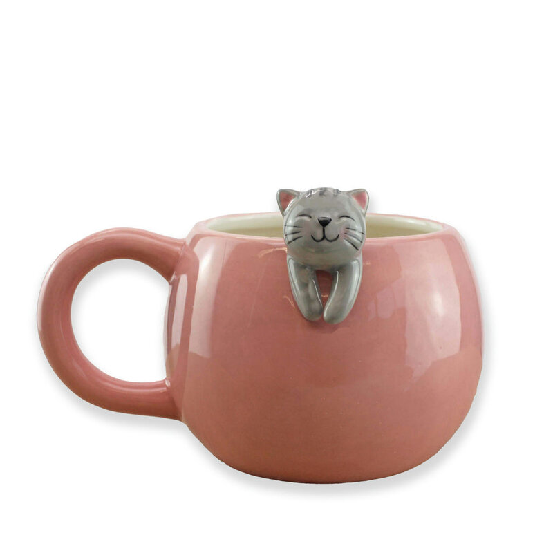 Winkee Roze mok met hangende kat