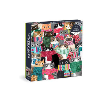 Galison Wintry Cats 500 Piece Puzzle