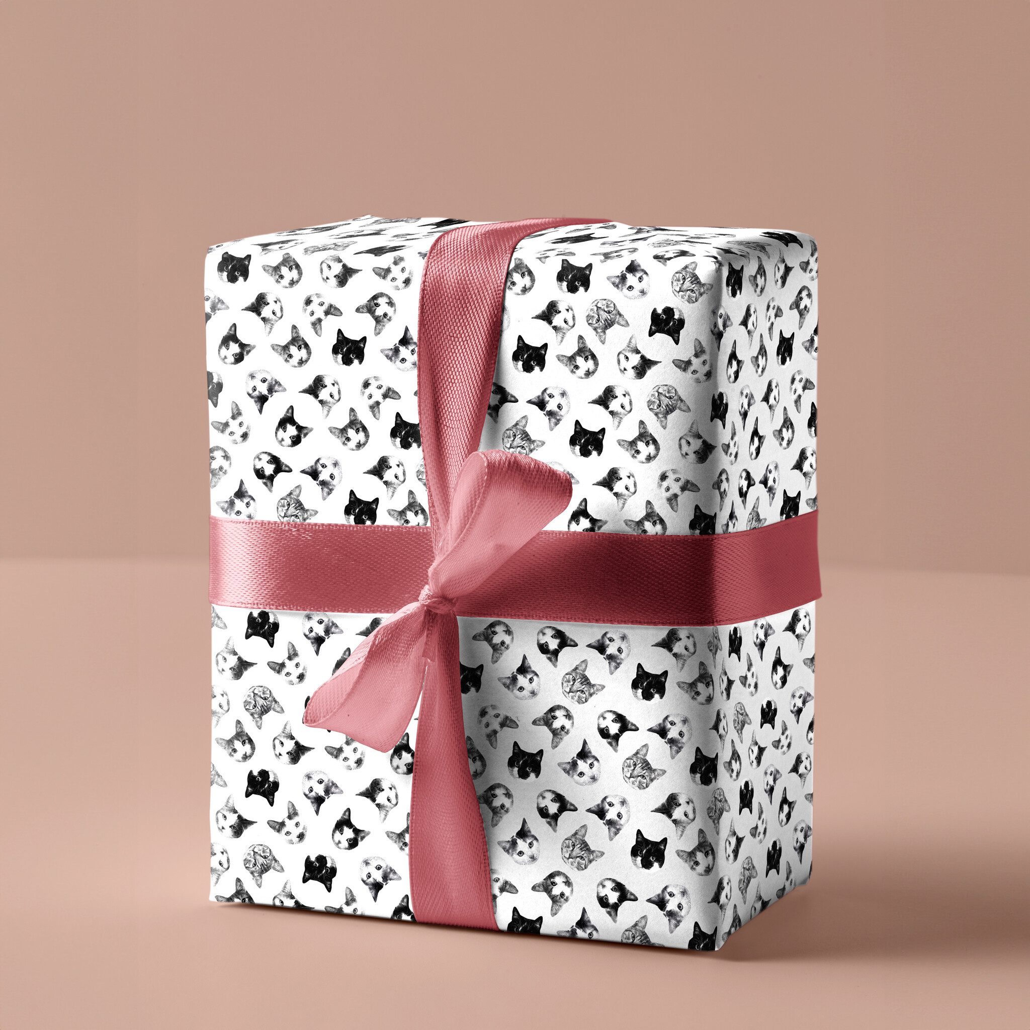 Kat & Black & white cats inpakpapier - 5 vellen van 50x70 cm