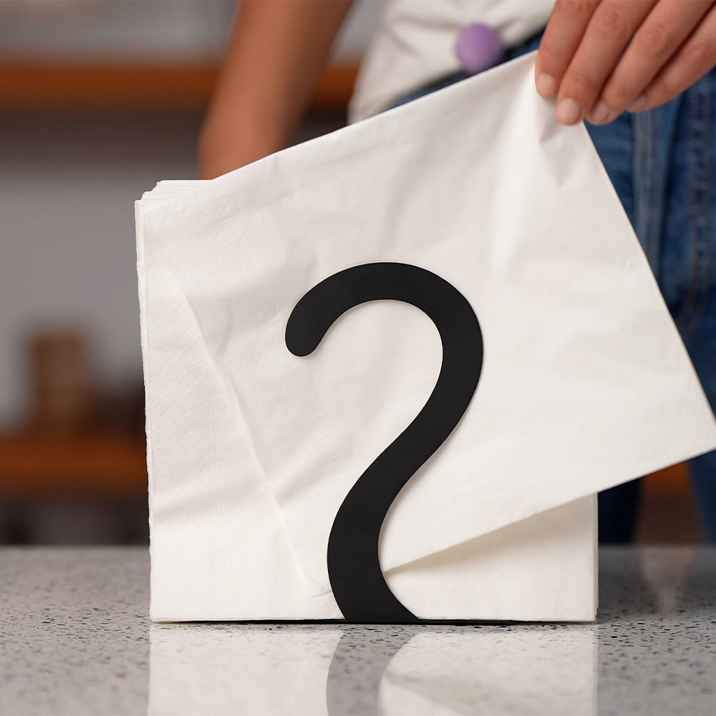 Balvi Servethouder Feline zwart metaal