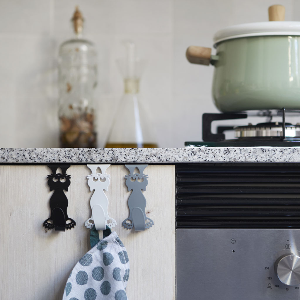 Balvi Nieuwsgierige Kat Ladehaken set van 3