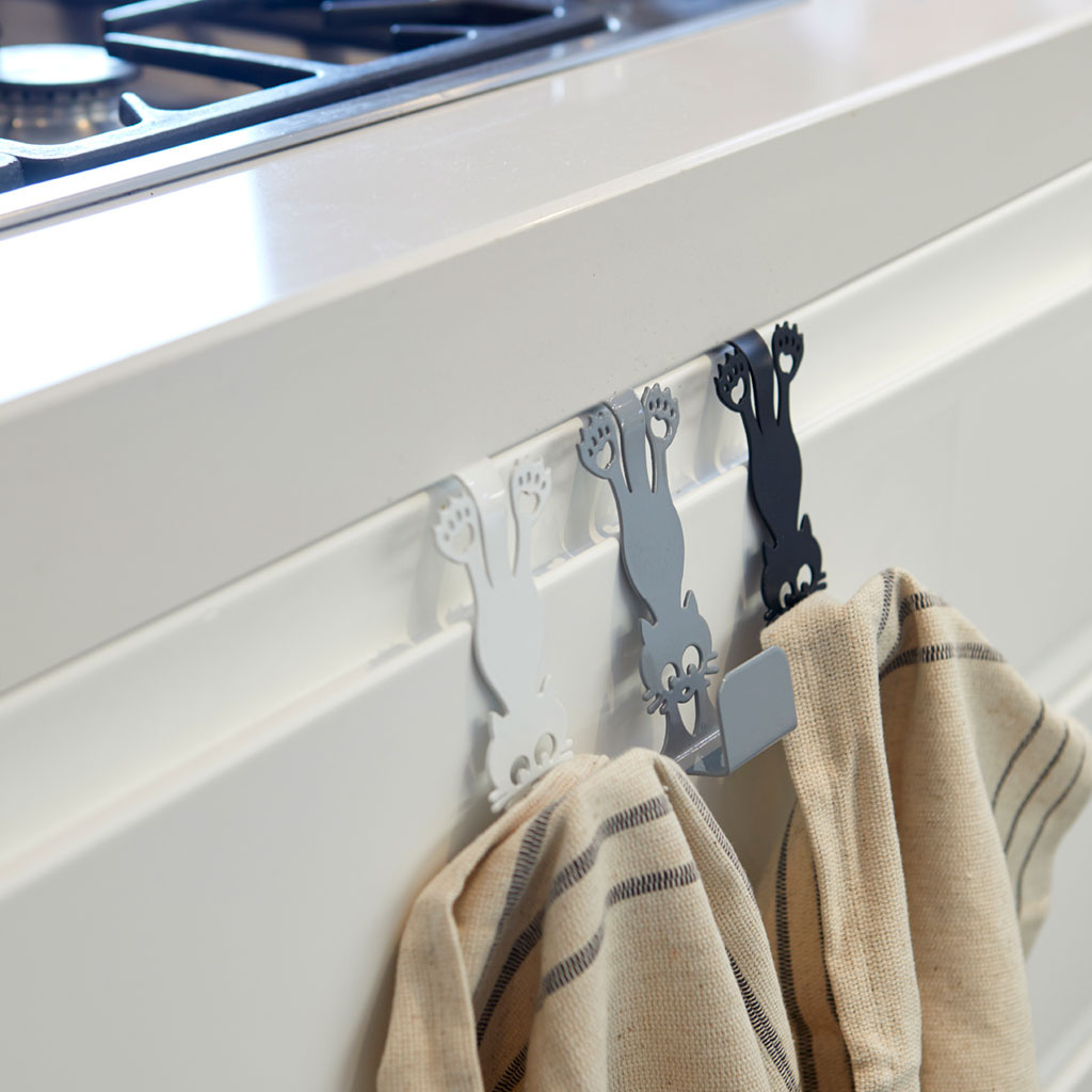 Balvi Nieuwsgierige Kat Ladehaken set van 3