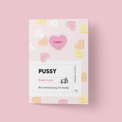 Kat & Pussy wenskaart + pin