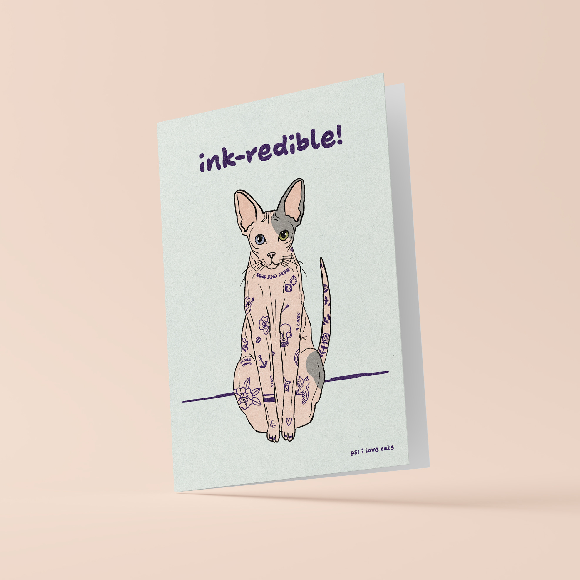 Kat & Ink-redible! - kattenkaart met envelop