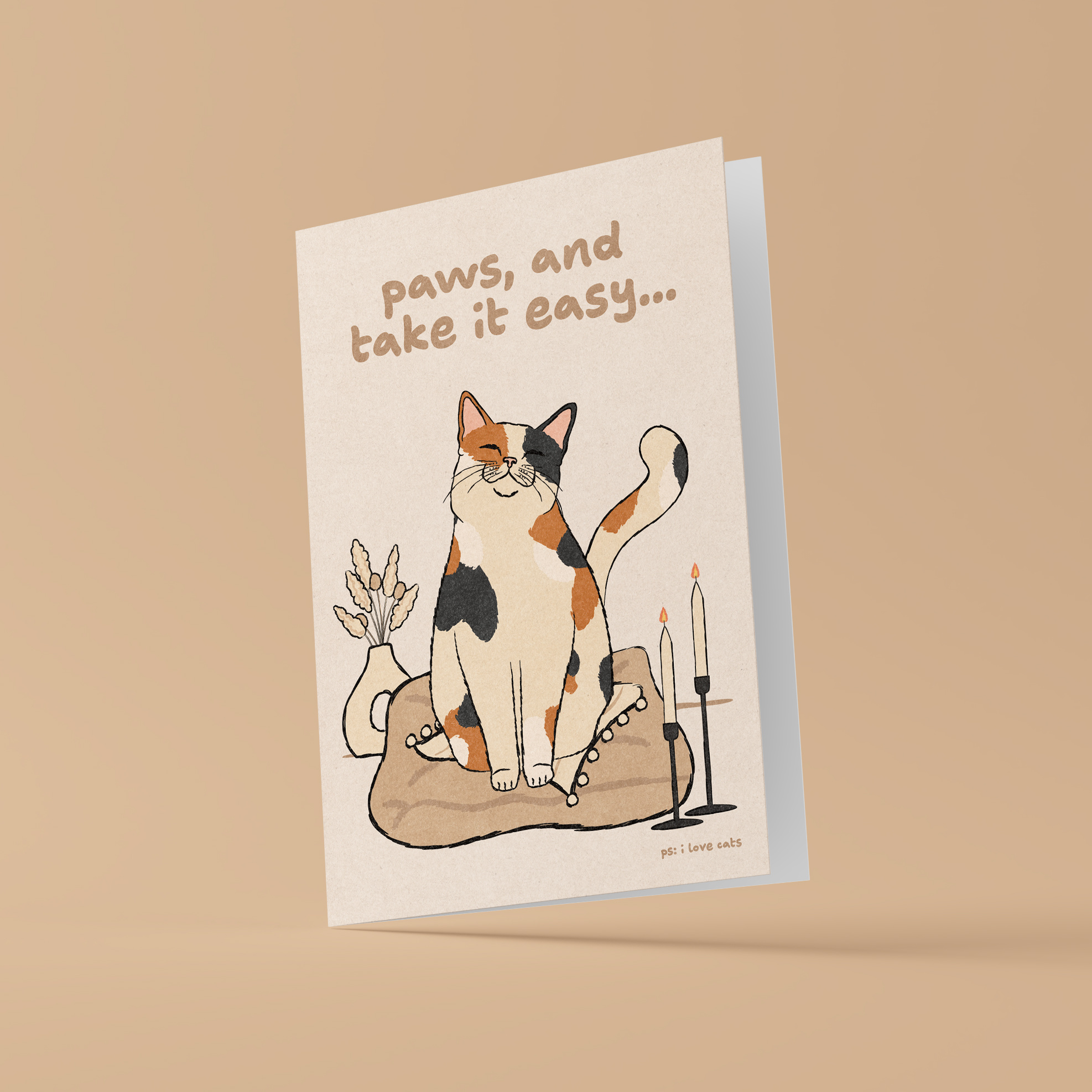 Kat & Paws, and take it easy… - kattenkaart met envelop