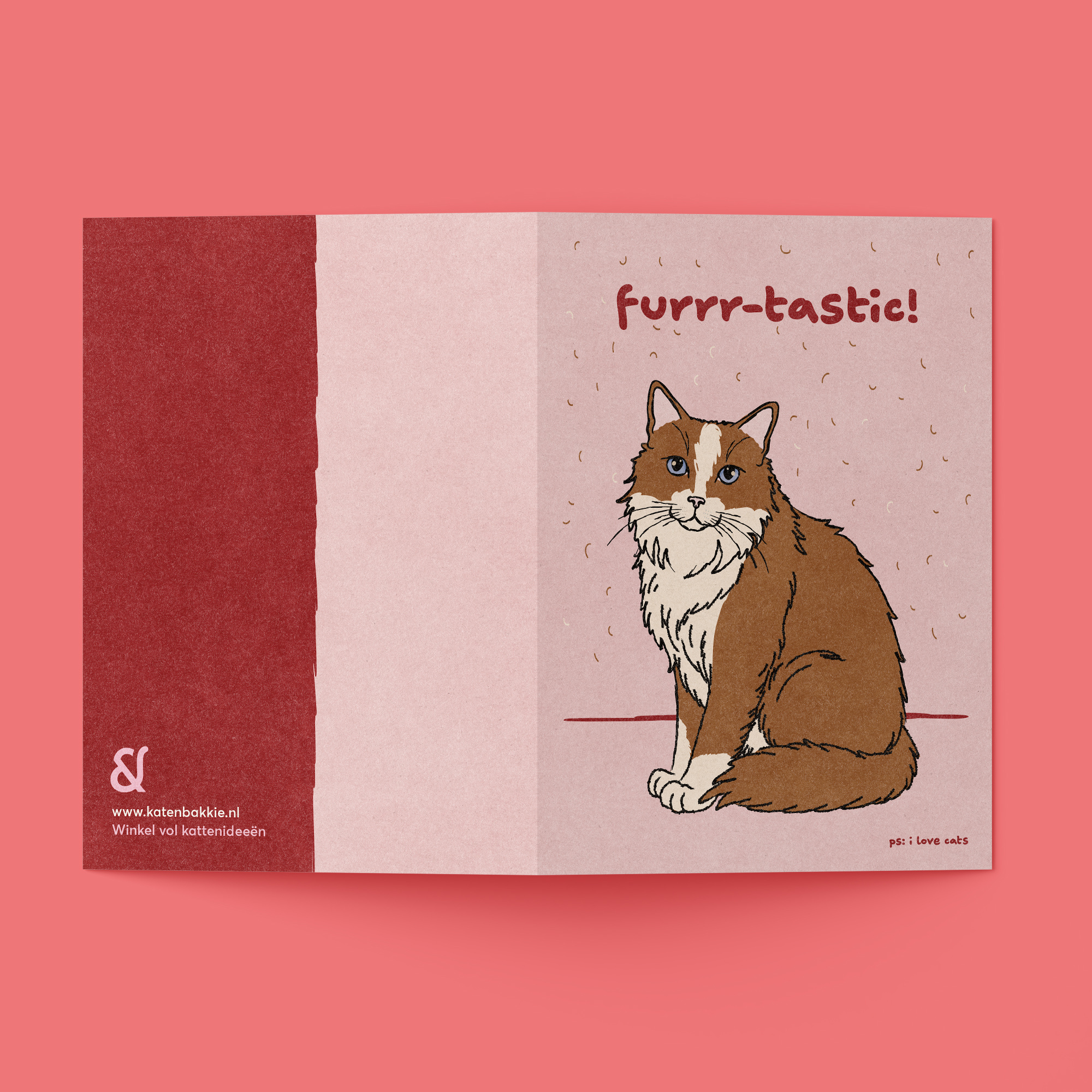 Kat & Furrr-tastic! - kattenkaart met envelop
