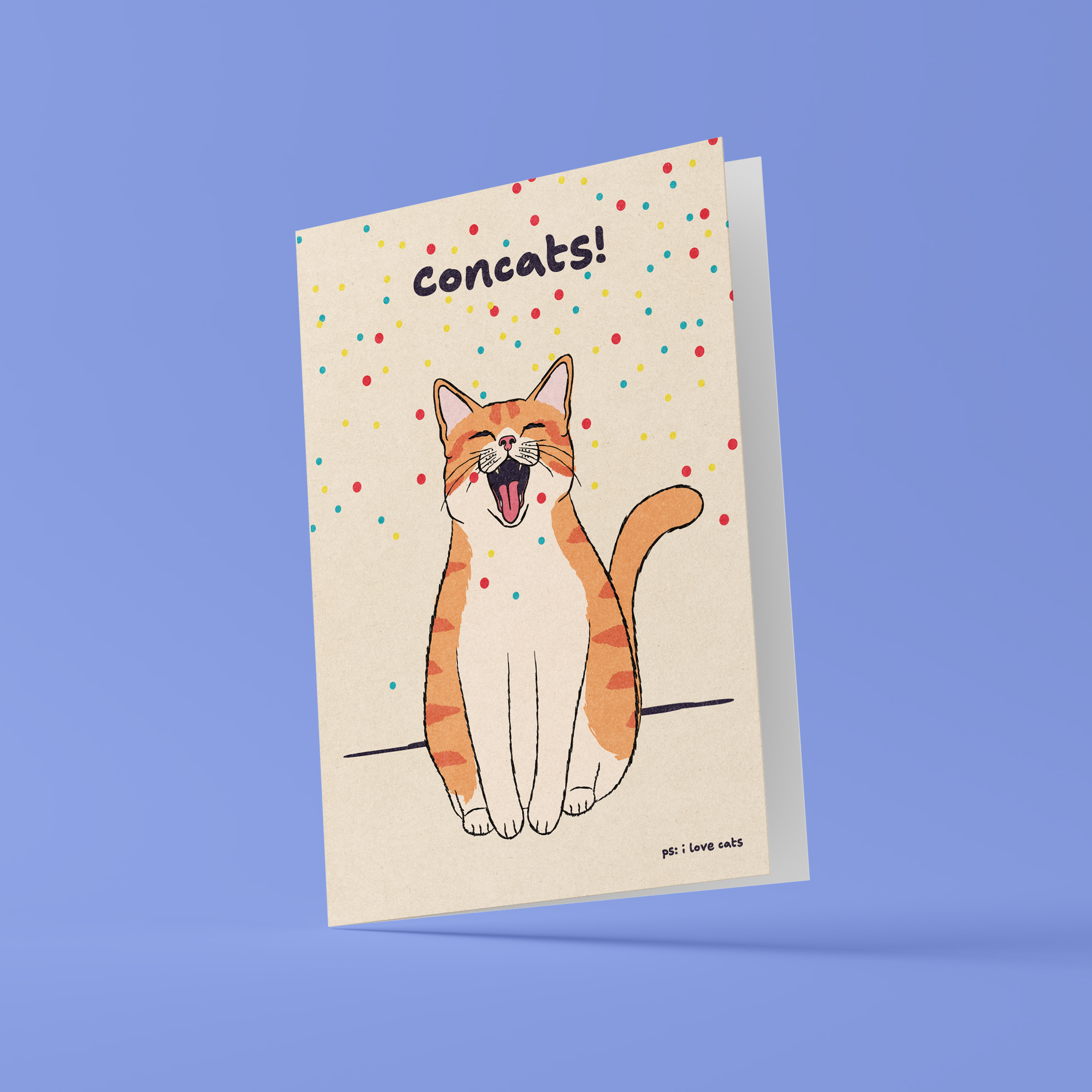 Kat & Concats! - kattenkaart met envelop
