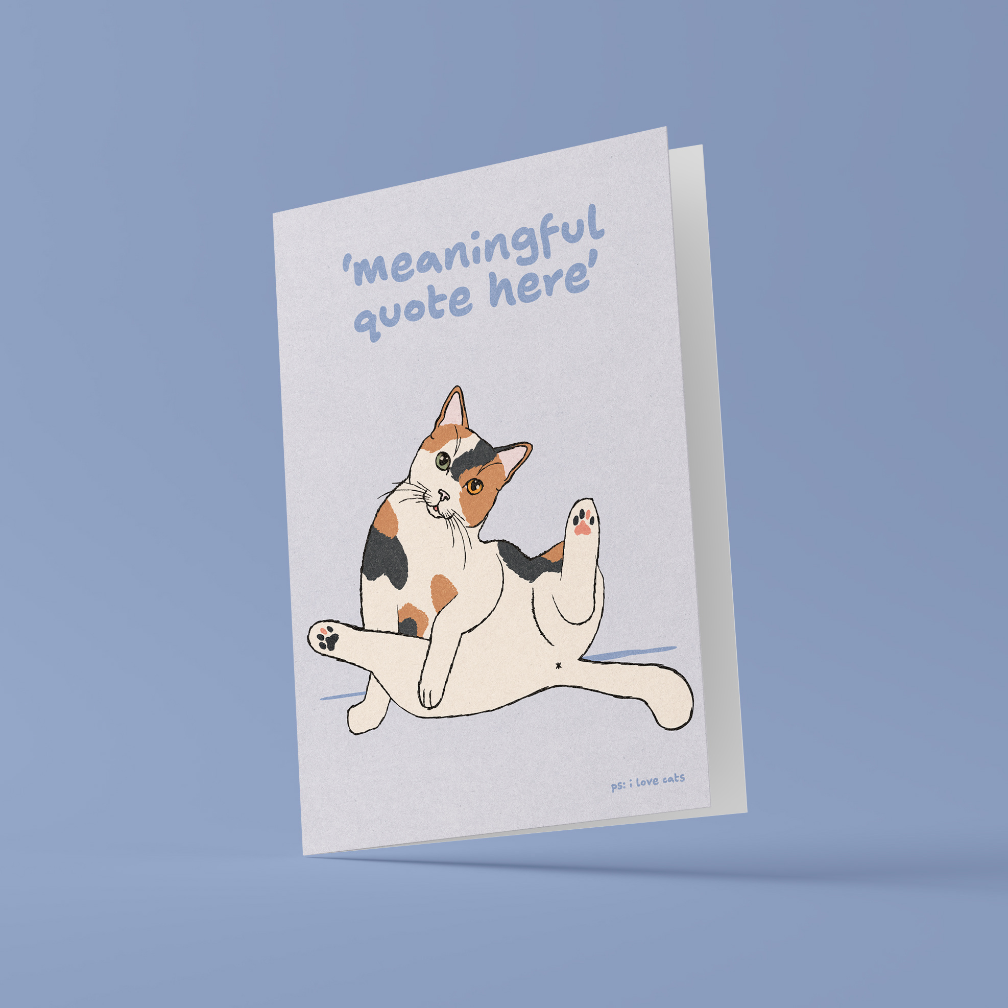 Kat & 'Meaningful quote here' - kattenkaart met envelop