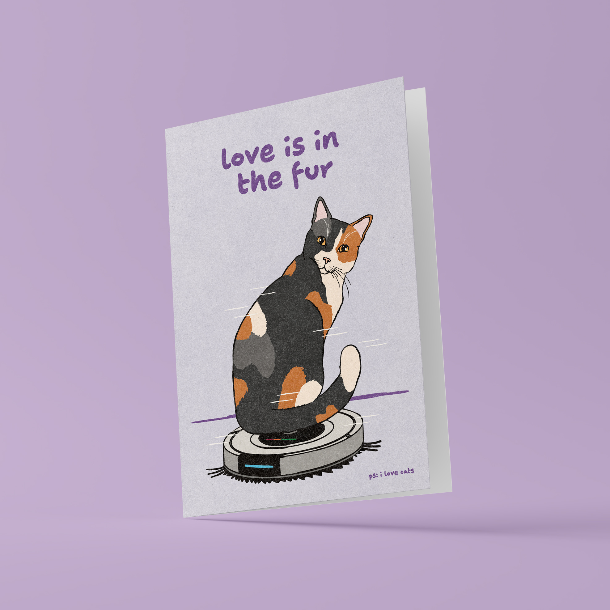 Kat & Love is in the fur - kattenkaart met envelop