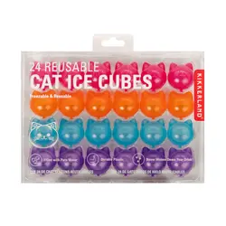Kikkerland 24 reusable cat ice cubes
