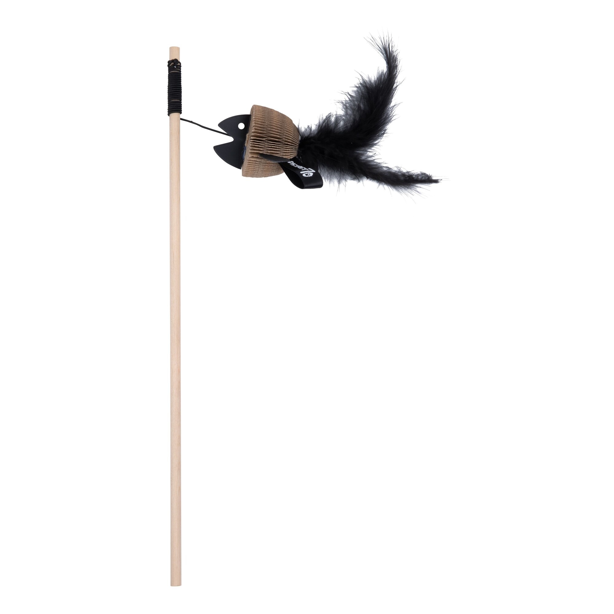 District 70 Kattenhengel zwart karton met veren