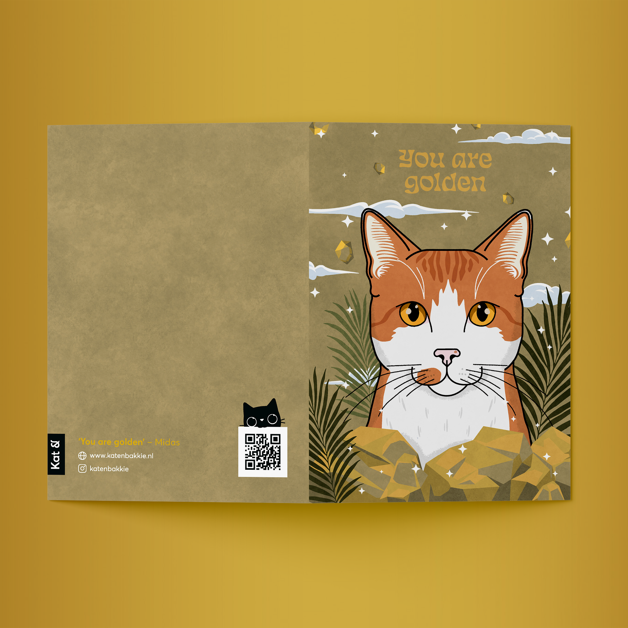 Kat & Kat & kaart 'You are golden'