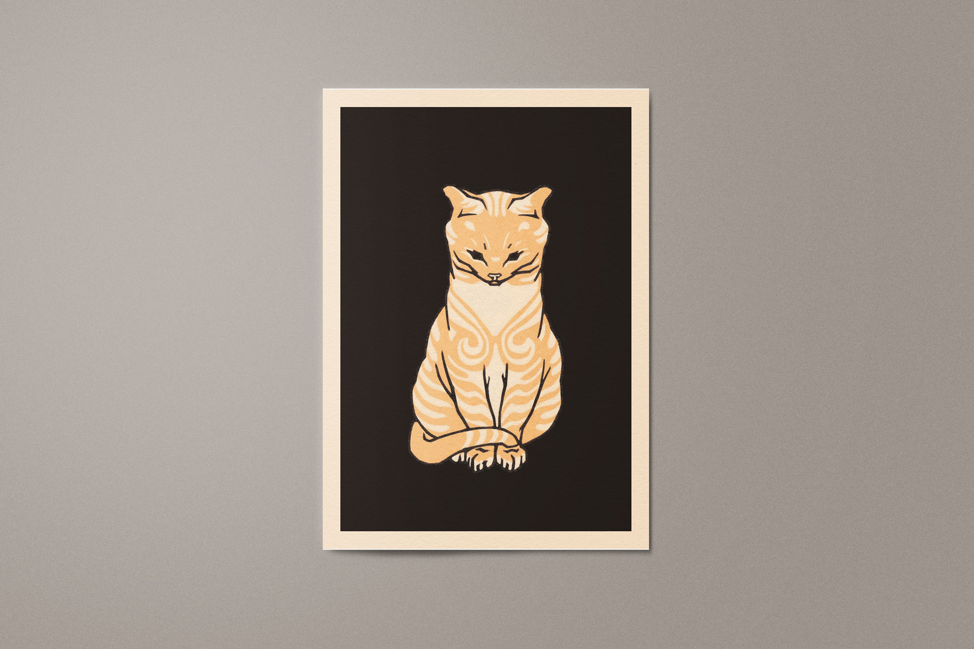 Kat & Kattenposter kunstprint  - Zittende kat (1918), Julie de Graag