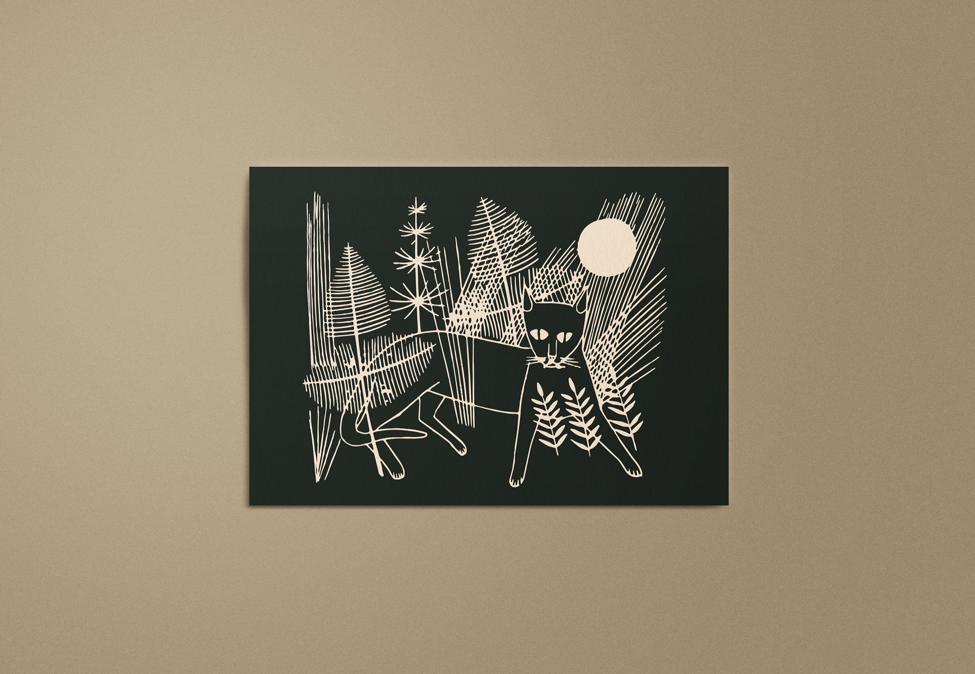 Kat & Kattenposter kunstprint - Jeroen op jacht (1937), Tinus van Doorn
