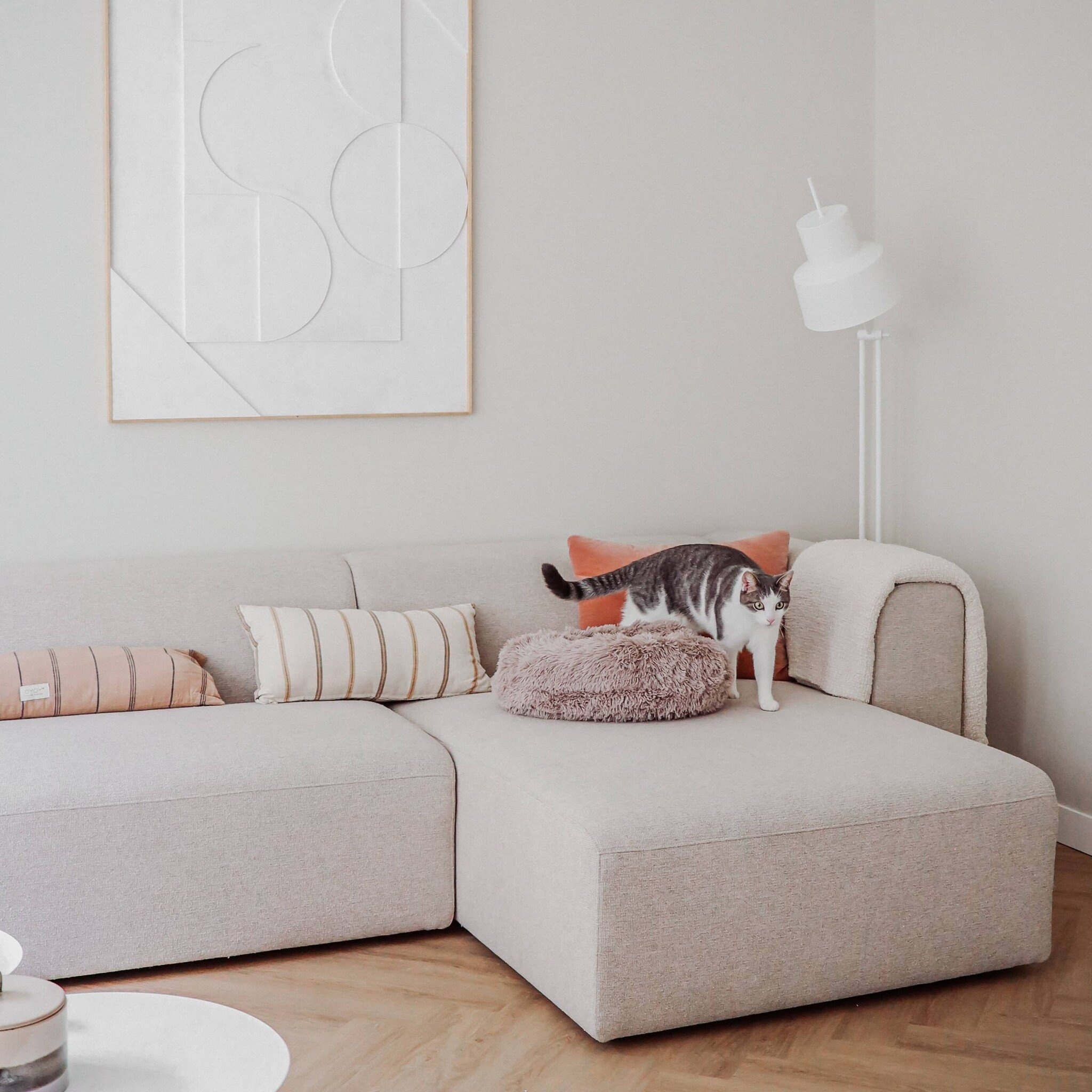 Donut kattenmand met een afritsbare hoes