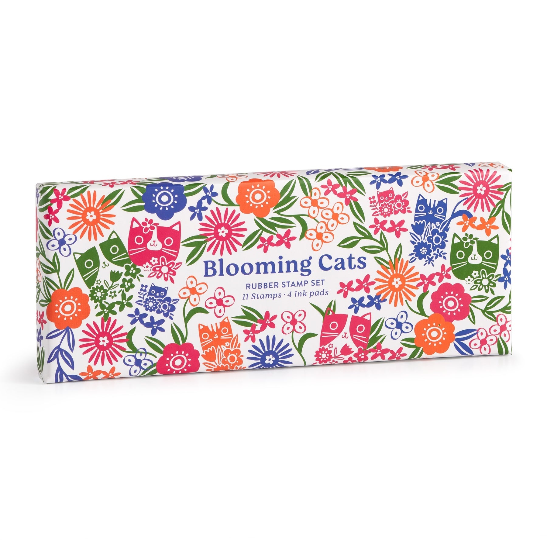 Galison Blooming Cats – stempelset met katten en bloemen