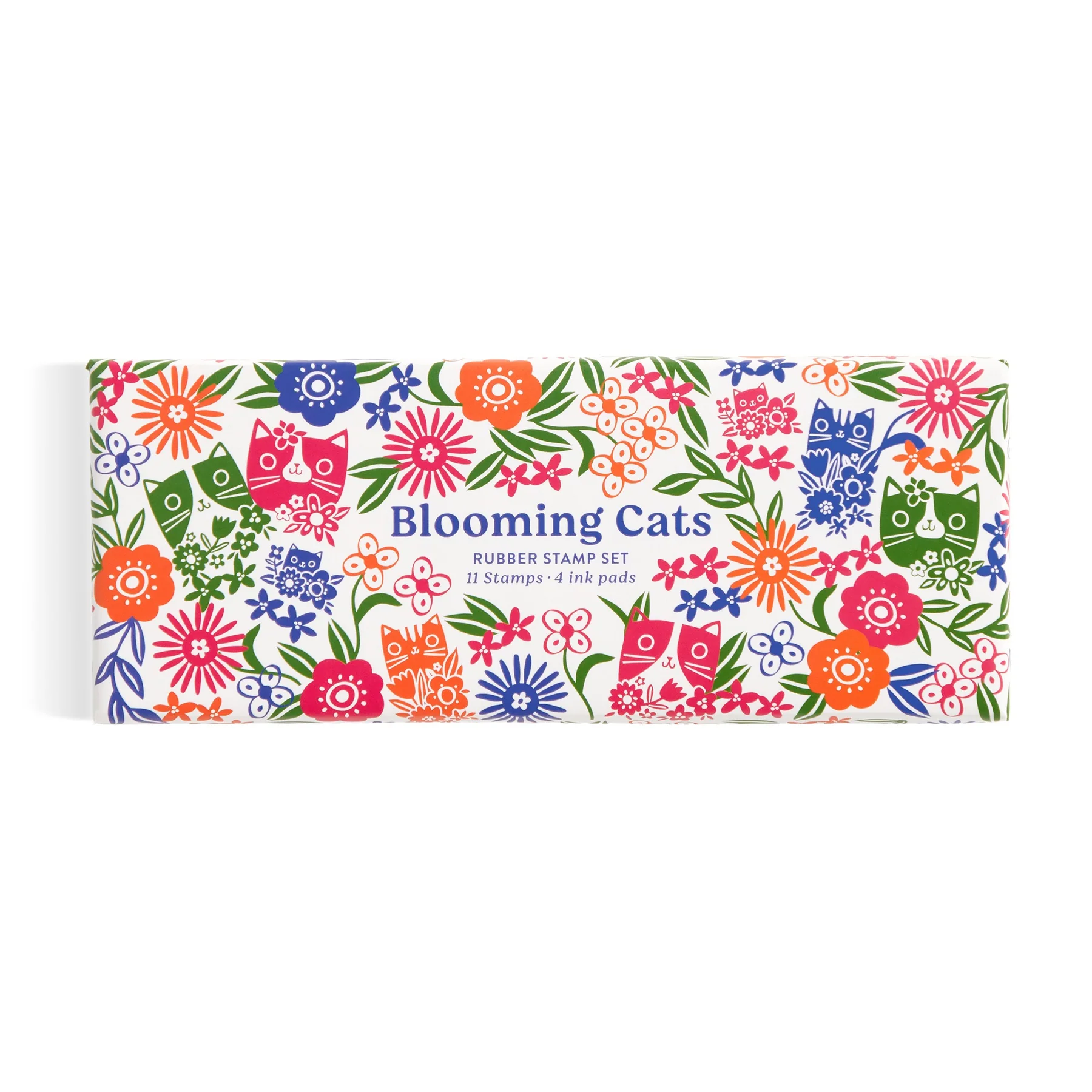 Galison Blooming Cats – stempelset met katten en bloemen