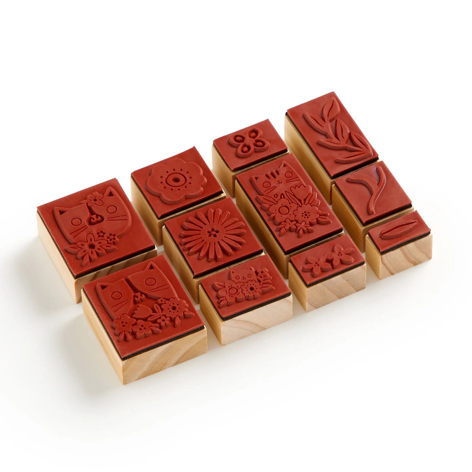 Galison Blooming Cats – stempelset met katten en bloemen