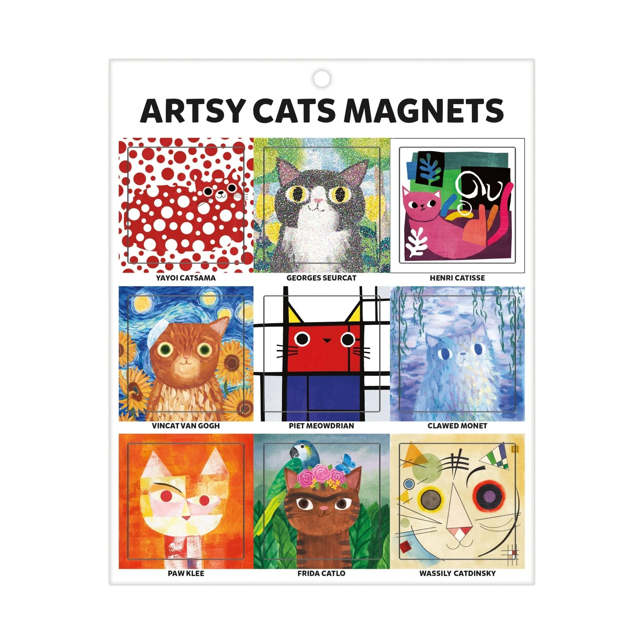 Artsy Cats Magnets -  set van 9 magneten