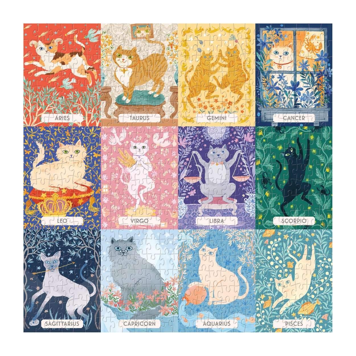 Galison Cat Zodiac  - katten sterrenbeelden puzzel